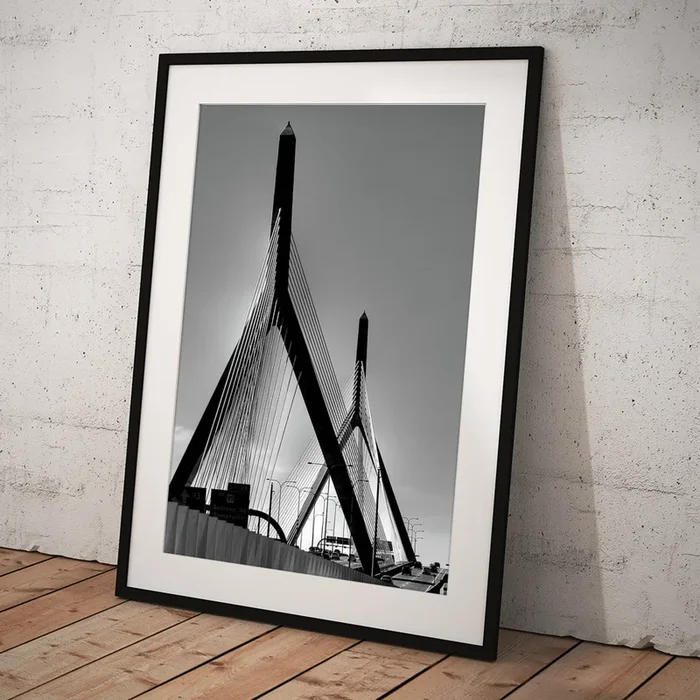 Zakim Bridge Black and White – Boston Art Print