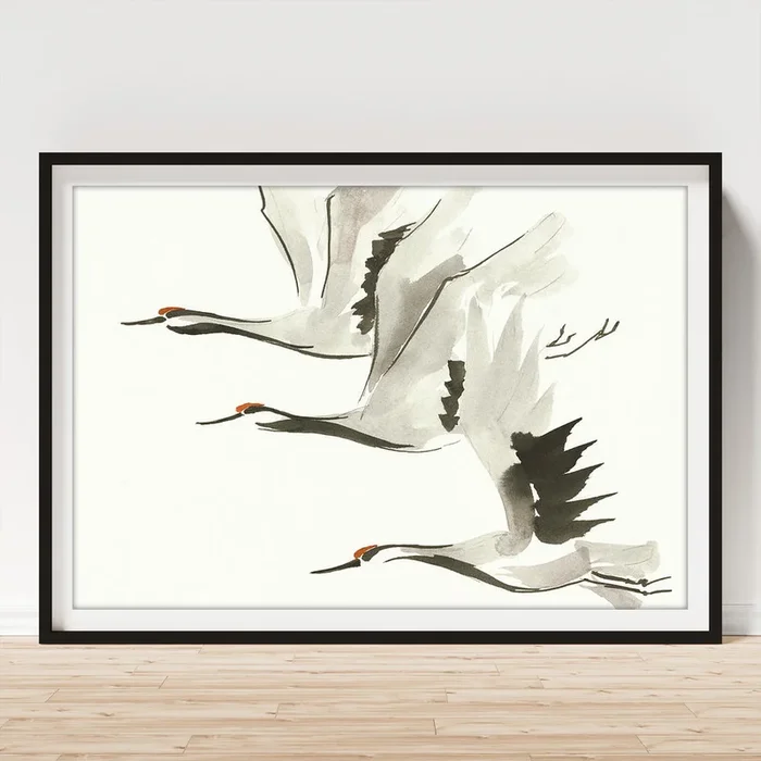 Zen Cranes II Warm Art Print