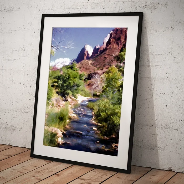 Zion National Park Spring Snow Runoff Art Print