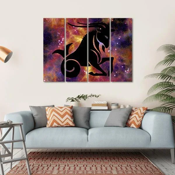 Zodiac Symbol Of Capricorn Canvas Wall Art