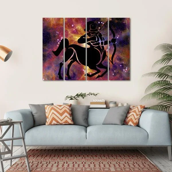 Zodiac Symbol Of Sagittarius Canvas Wall Art