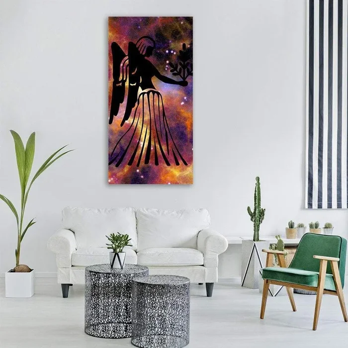 Zodiac Symbol Of Virgo Vertical Canvas Wall Art