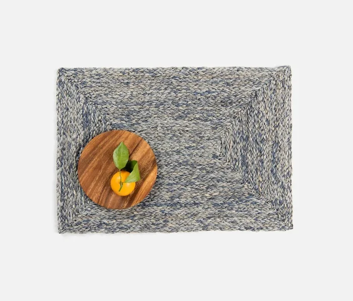 Zoey Slate Blue Rectangular Placemat, Set of 4